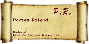 Portes Roland névjegykártya